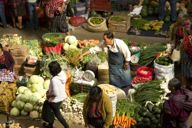 The produce market at Chichicastenango.