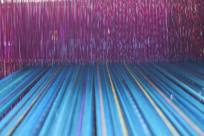 An upclose view of the loom