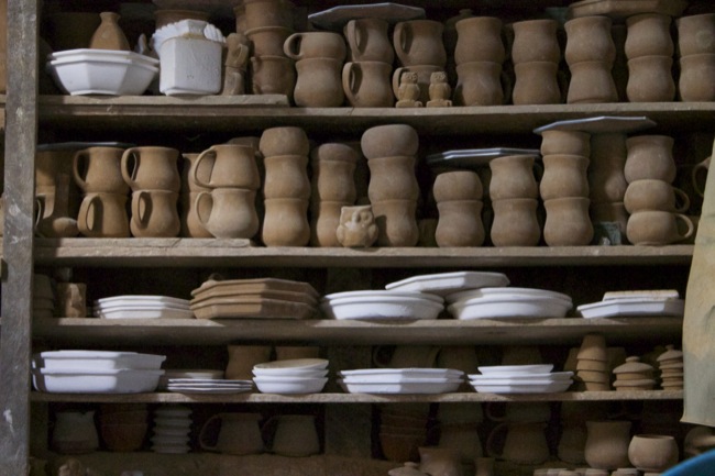 Some of the unfinished clay pieces.