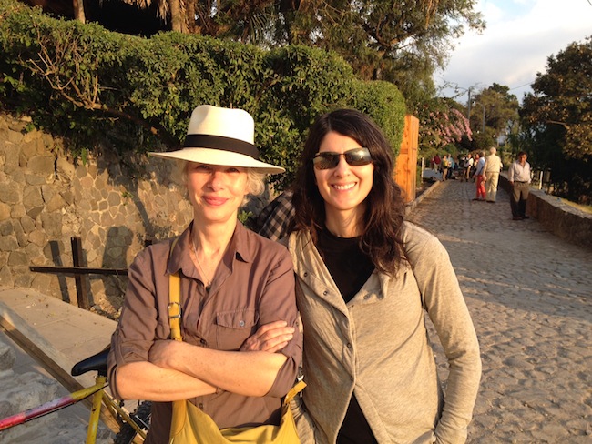 Crit and Deborah in the sunset glow in Panajachel on the banks of Lake Atitlán in Guatemala.