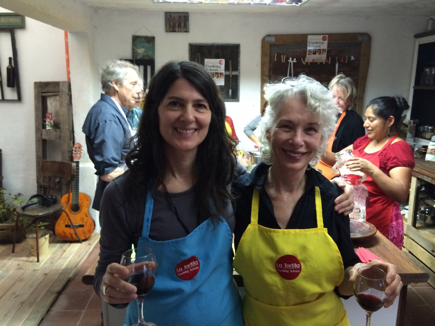 Deborah Zlotsky and Crit Streed at La Tortilla Cooking School in Antigua, Guatemala