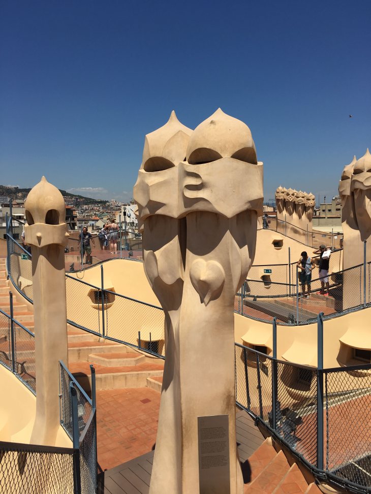 Guardians on the Roof Terrace of La Padrera, aka Casa Milá, by Antoni Gaudí, Barcelona, Spain, June 2018